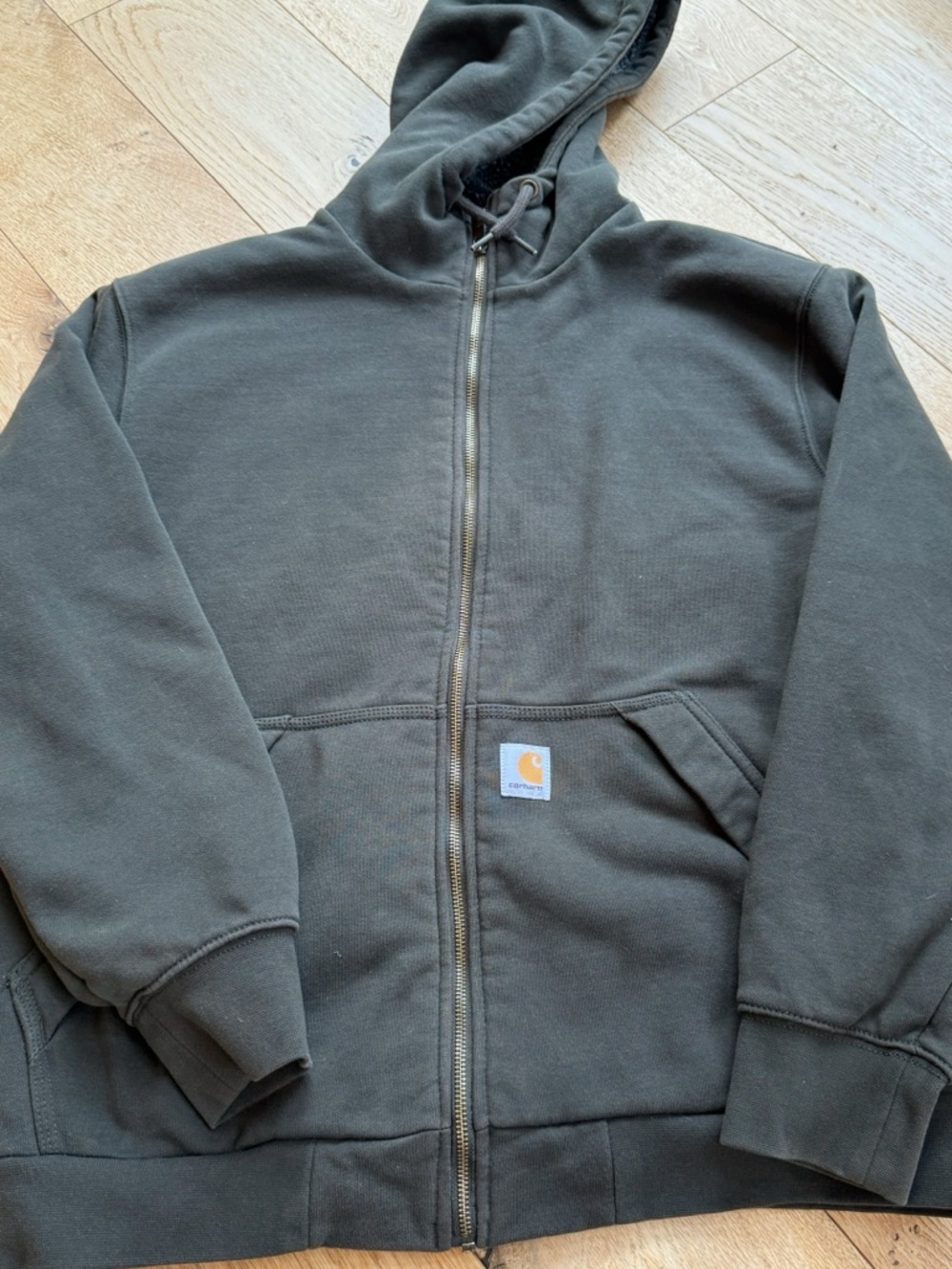 Carhartt Sherpa Lined Zip Hoodie Mens Large Rain Defender
